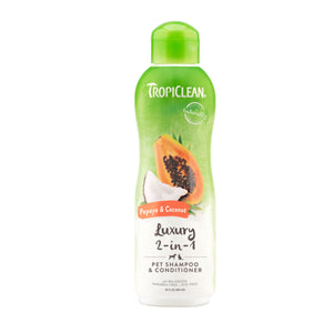 TropiClean Two-in-One Papaya Coconut Shampoo & Conditioner 20oz