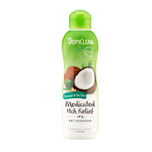 Tropiclean Medicated Itch Relief Oatmeal Tea Tree Oil Shampoo 20oz