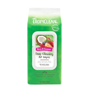 TropiClean Deep Cleaning Berry & Coconut Wipes 100ct