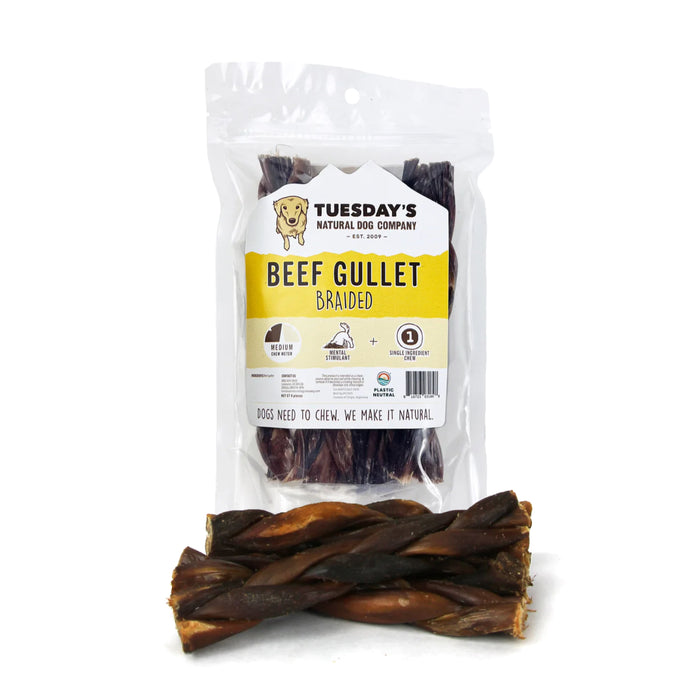 Tuesday's Natural Dog Braided Beef Gullet 6" (4pk)