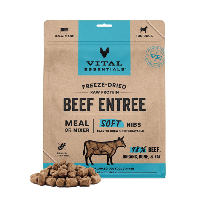 Vital Essentials Beef Entree Freeze Dried Raw Soft Nibs 14oz