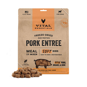 Vital Essentials Pork Entree Freeze Dried Raw Soft Nibs 14oz
