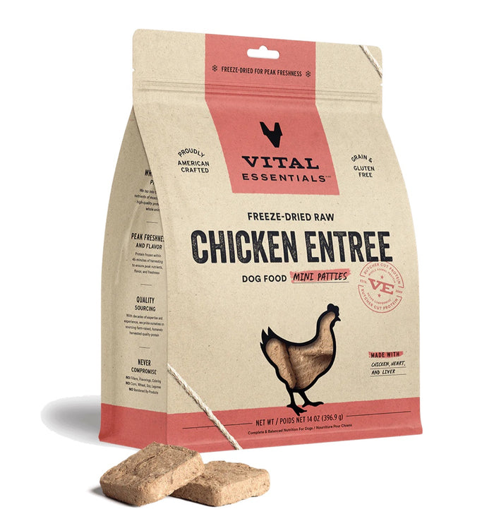 Vital Essentials Freeze-Dried Chicken Entree Mini Patties 14oz