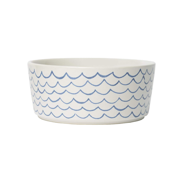 Waggo Sketched Wave Ceramic Dog Bowl