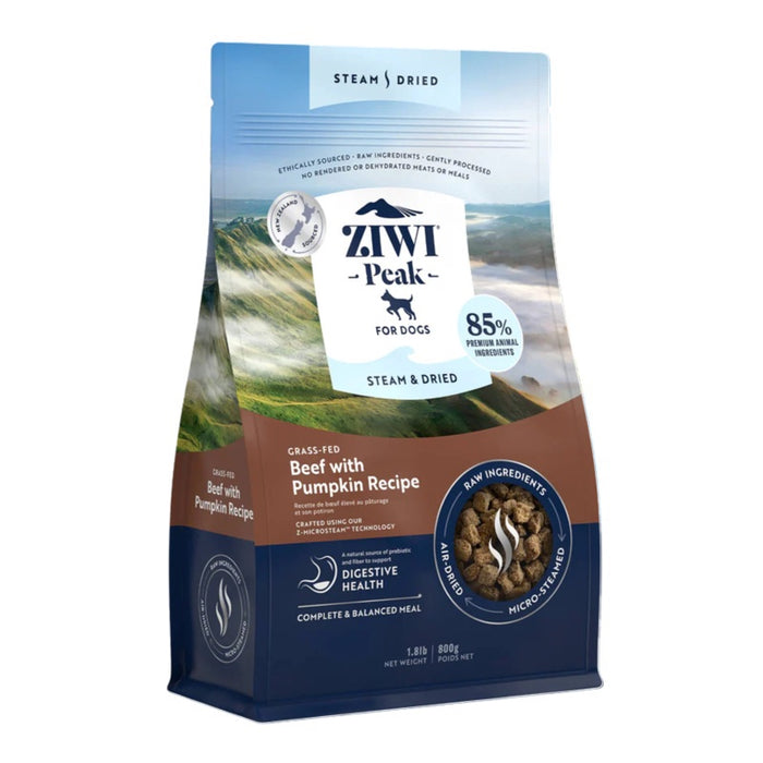 Ziwi Peak Beef with Pumpkin Stema & Dried Dog Food 3.3lb