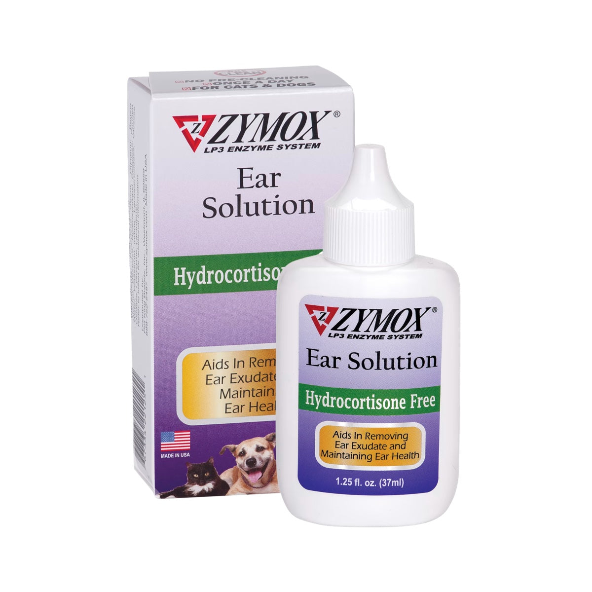 Zymox Ear Solution Hydrocortison Free 1.25oz – Furly's Pet Supply