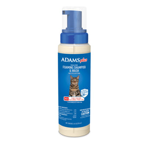 Adams Plus Flea & Tick Foaming Shampoo & Wash for Cats & Kittens 10oz