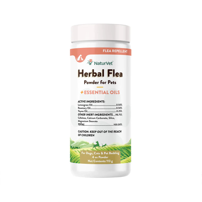 NaturVet Herbal Flea Powder for Cats & Dogs 4oz