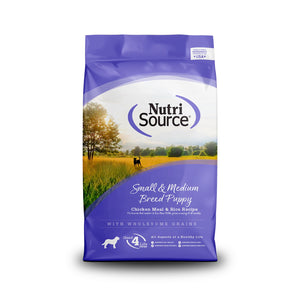 NutriSource Small & Medium Breed Puppy Chicken & Rice Formula with Wholesome Grains