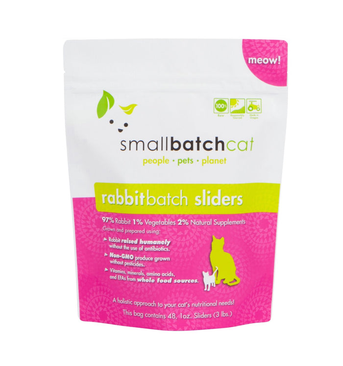 Smallbatch Frozen Raw Cat Rabbit Sliders 3lb