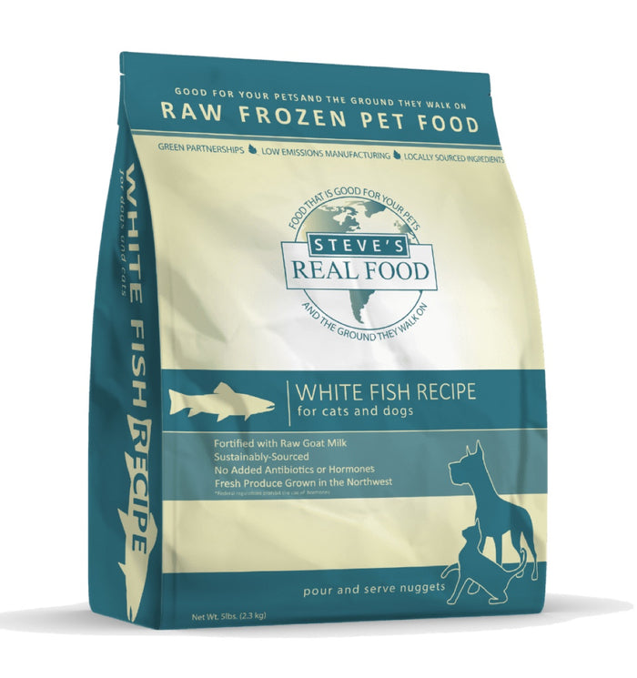 Steve's Whitefish Recipe Frozen Raw Food for Dogs & Cats