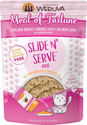 Weruva Slide N' Serve Meal of Fortune Chicken Breast With Chicken Liver Cat Food Pouch