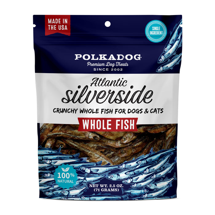 Polka Dog Atlantic Silverside Fish Treats 2.5oz