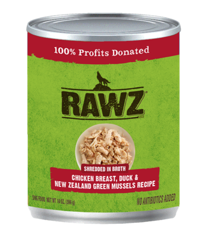 Rawz Shredded Chicken Breast Duck & New Zealand Green Mussels Dog Food