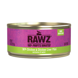 Rawz 96% Chicken & Chicken Liver Pate Cat Food Can