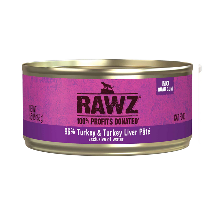 Rawz Turkey & Turkey Liver Pate Cat Food Can