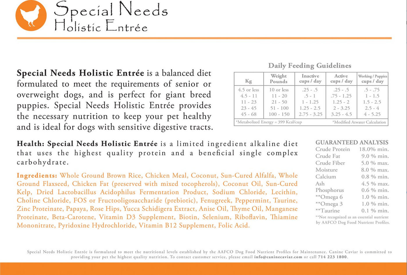 Canine caviar top special needs