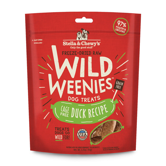 Stella & Chewy's Wild Weenies Freeze-Dried Duck Dog Treats 3.25oz
